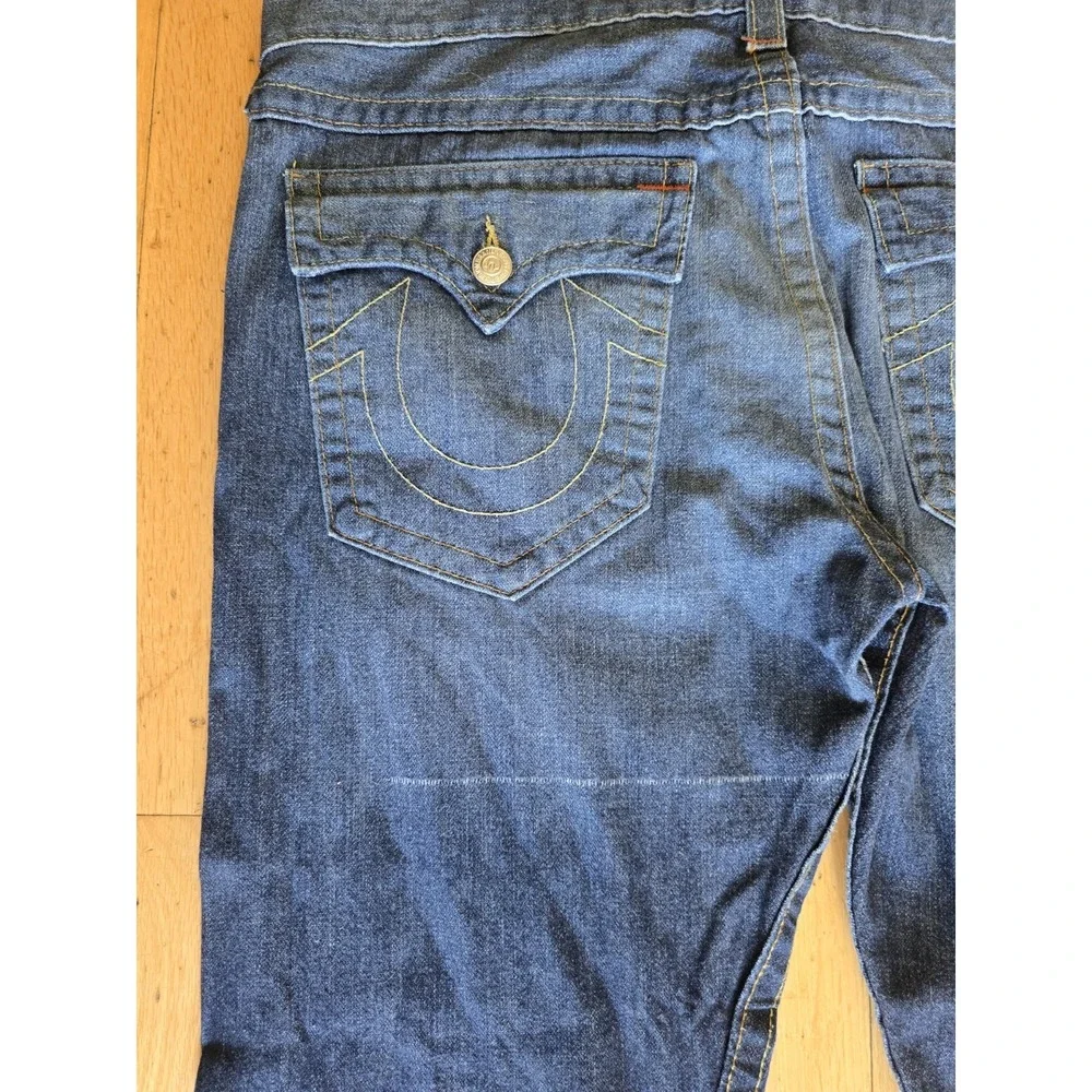 Vintage True Religion Jeans Men 40x34 Ricky Flap Denim Pants Made USA World Tour